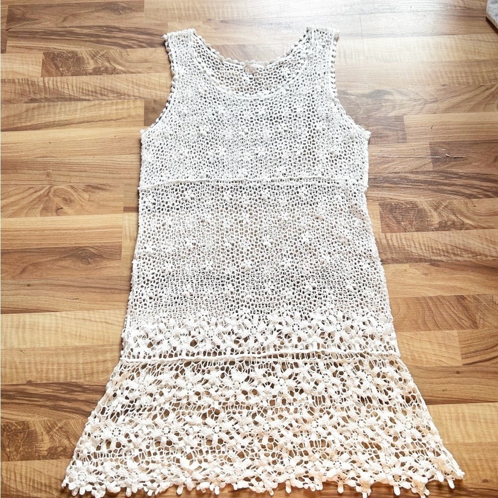 Crotchet Unbranded Boho Cream Beach Coverup Summer Vacation Bundle & Save